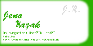 jeno mazak business card